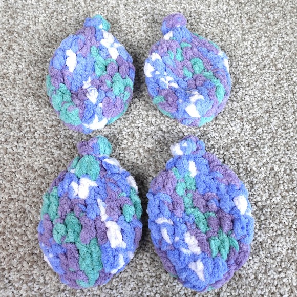 Hand Crafted Other - Set of 4 Reusable Water Balloons Purple Blue Green White Kids Summer Fun Toy